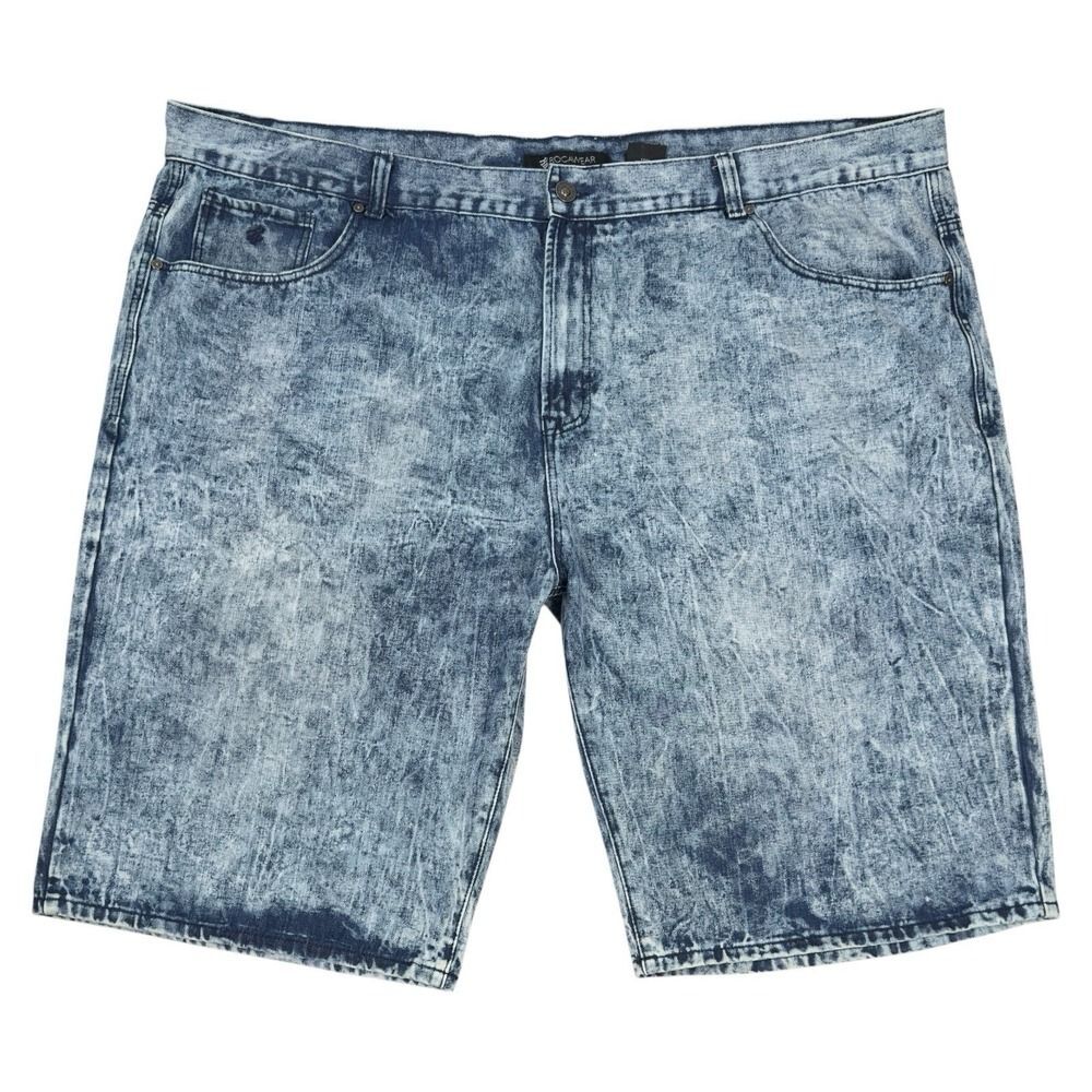 Rocawear Y2K Baggy Denim‎ Shorts W54 Blue Acid Wash Hip Hop Streetwear